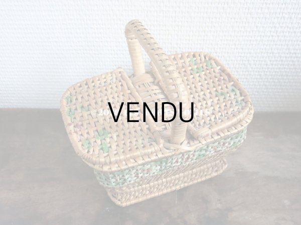 画像6: アンティーク  小さなサイズ 薔薇のパニエ ローズパニエ (6)