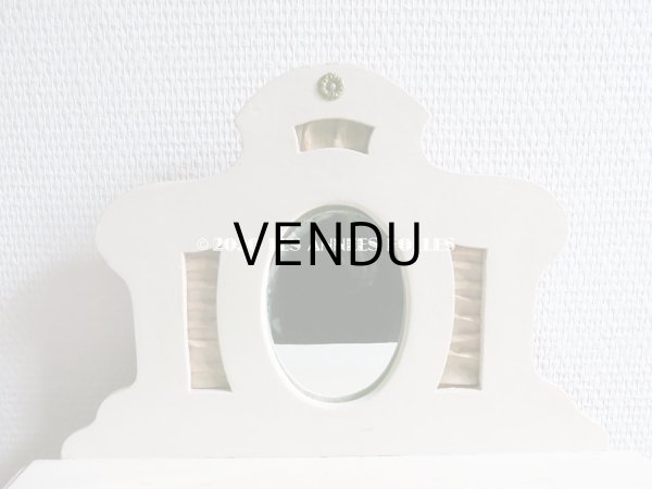 画像3: アンティーク カルトナージュチェスト  薔薇模様 ミラー付き (3)