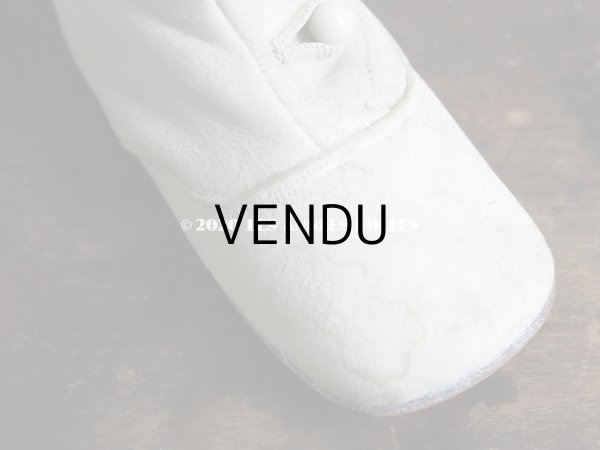 画像6: 1900年代 アンティーク ボタンアップ　ベビーシューズ  ホワイト・ヌバック製  (6)