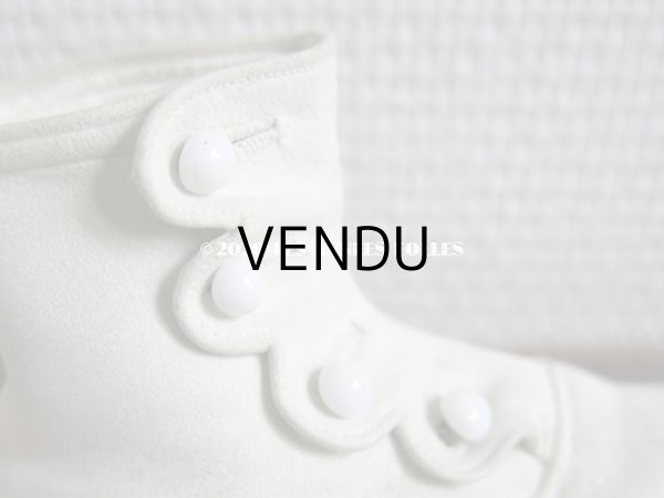 画像10: 1900年代 アンティーク ボタンアップ　ベビーシューズ  ホワイト・ヌバック製  (10)