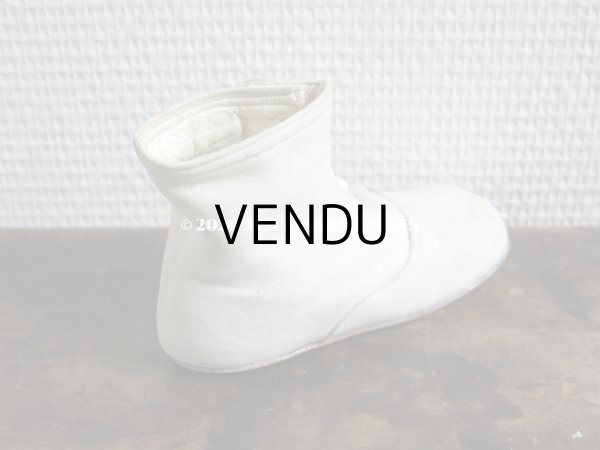 画像5: 1900年代 アンティーク ボタンアップ　ベビーシューズ  ホワイト・ヌバック製  (5)