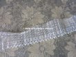 画像5: アンティーク ドット柄 チュールレースのプリーツリボン オフホワイト  幅4.2cm (5)