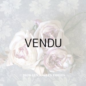 画像: 未使用 アンティーク シルク製 薔薇の大きな布花 クォーターロゼット咲き コサージュ 淡いパープル