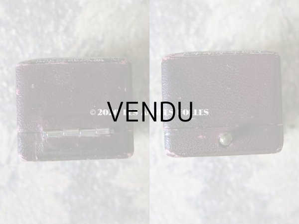 画像9: アンティーク  リングボックス ジュエリーボックス 銀彩入り ボルドー (9)