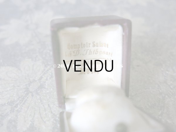 画像5: アンティーク  リングボックス ジュエリーボックス 銀彩入り ボルドー (5)