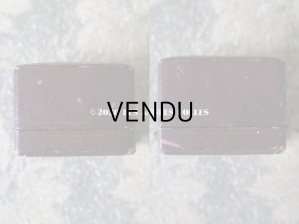 画像8: アンティーク  リングボックス ジュエリーボックス 銀彩入り ボルドー (8)