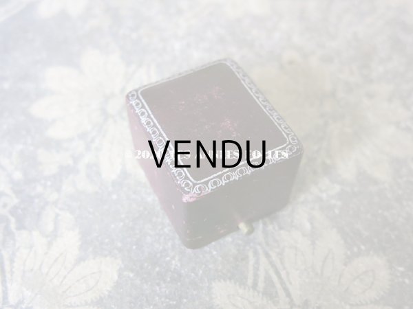 画像6: アンティーク  リングボックス ジュエリーボックス 銀彩入り ボルドー (6)