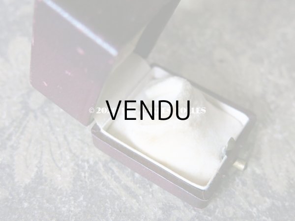 画像3: アンティーク  リングボックス ジュエリーボックス 銀彩入り ボルドー (3)