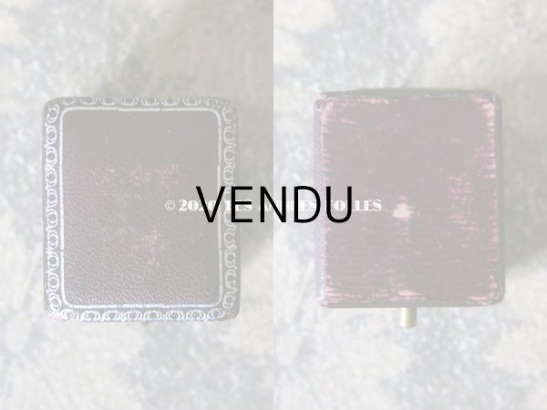 画像7: アンティーク  リングボックス ジュエリーボックス 銀彩入り ボルドー (7)