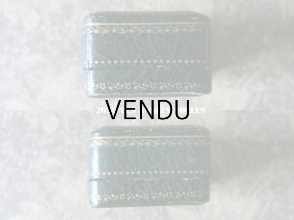 画像8: 1900年代 アンティーク  ピアス用 ジュエリーボックス グリーン (8)