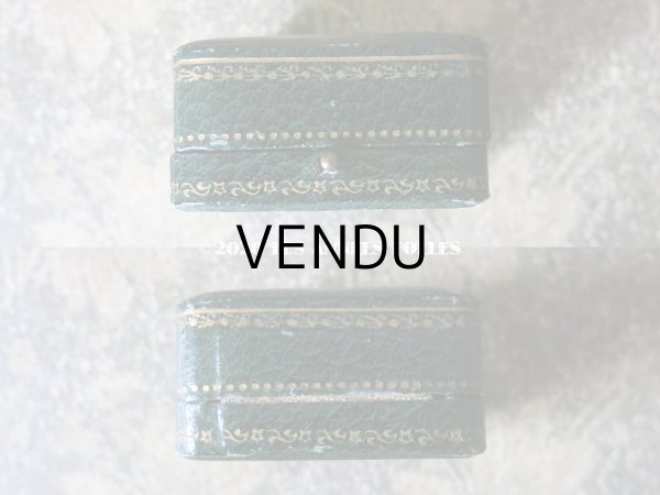 画像7: 1900年代 アンティーク  ピアス用 ジュエリーボックス グリーン (7)