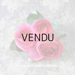画像: アンティーク 薔薇の布花 カップ咲き コサージュ ピンク