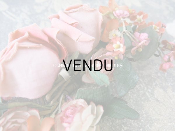 画像7: アンティーク 薔薇の布花  (7)