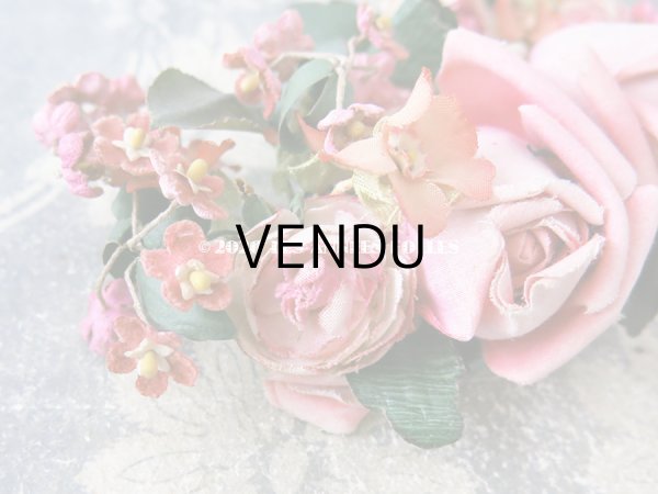 画像6: アンティーク 薔薇の布花  (6)