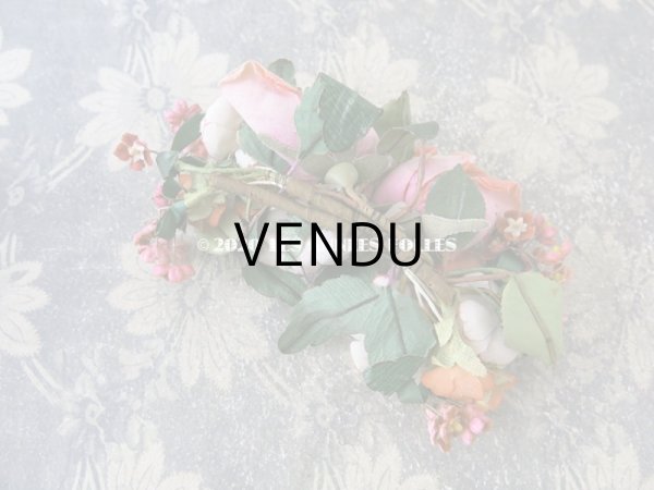 画像8: アンティーク 薔薇の布花  (8)