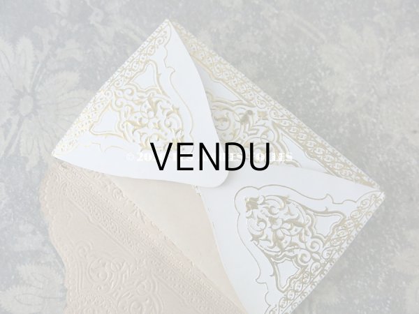 画像4: 1889年 アンティーク  手紙入り 洗礼式の記念 天使の装飾付き封筒 カニヴェ  (4)