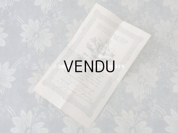 画像5: 1889年 アンティーク  手紙入り 洗礼式の記念 天使の装飾付き封筒 カニヴェ  (5)