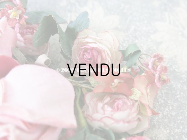 画像5: アンティーク 薔薇の布花  (5)