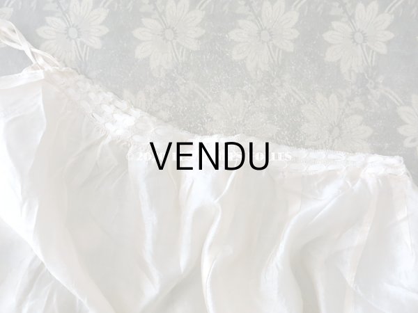 画像3: 1900年代 アンティーク シルク製 ペチコート オフホワイト (3)