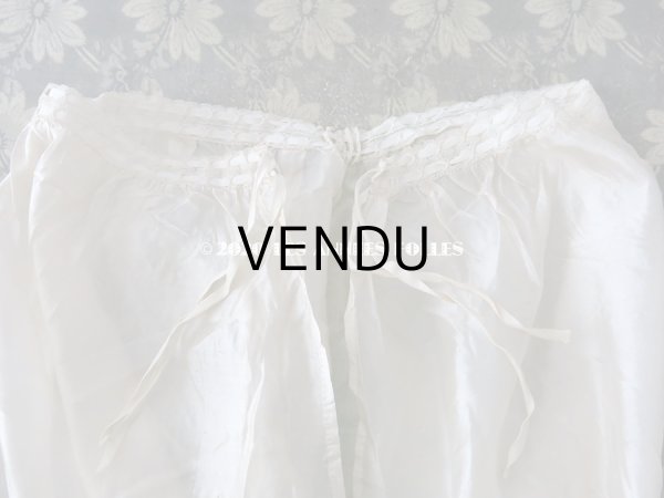 画像4: 1900年代 アンティーク シルク製 ペチコート オフホワイト (4)