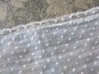 画像4: アンティーク  ドットの刺繍入り コットン生地のリボン　4.5m ヴァランシエンヌレースの縁取り (4)