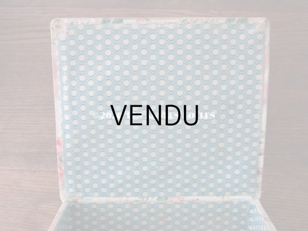 画像3: アンティーク カルトナージュボックス ピンクの薔薇のリース (3)