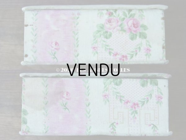 画像7: アンティーク カルトナージュボックス ピンクの薔薇のリース (7)