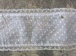 画像16: アンティーク  ドットの刺繍入り コットン生地のリボン　4.5m ヴァランシエンヌレースの縁取り (16)