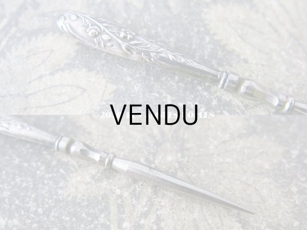 画像3: アンティーク シルバー製 薔薇 目打ち  裁縫道具 (3)