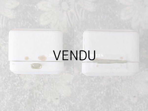 画像9: アンティーク ジュエリーボックス  オフホワイト リングボックス ゴールドのライン入り (9)