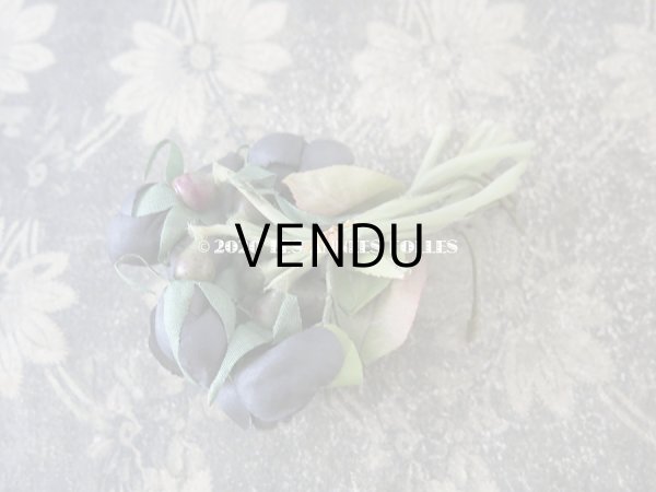 画像2: アンティーク 墨黒の薔薇の布花  (2)