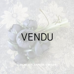 画像: アンティーク 墨黒の薔薇の布花 