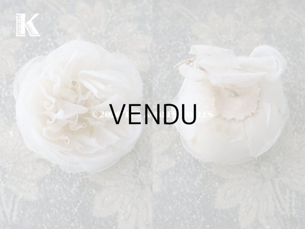 画像13: 19世紀末 アンティーク 薔薇の布花 花嫁の花冠 オフホワイト (13)