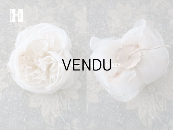 画像10: 19世紀末 アンティーク 薔薇の布花 花嫁の花冠 オフホワイト (10)