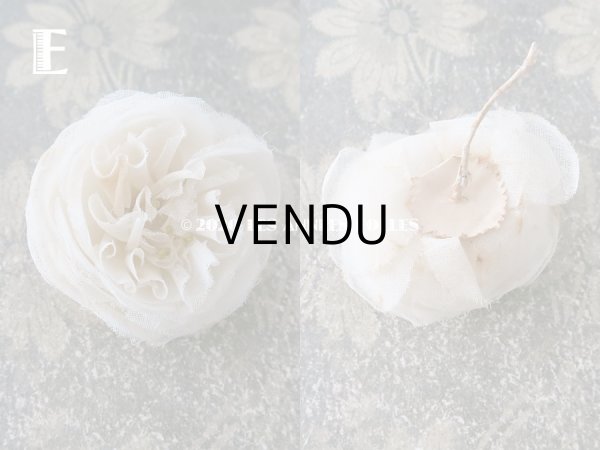 画像7: 19世紀末 アンティーク 薔薇の布花 花嫁の花冠 オフホワイト (7)