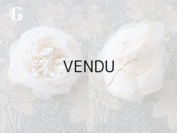画像9: 19世紀末 アンティーク 薔薇の布花 花嫁の花冠 オフホワイト (9)