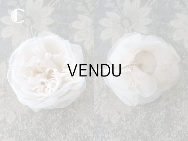 画像5: 19世紀末 アンティーク 薔薇の布花 花嫁の花冠 オフホワイト (5)