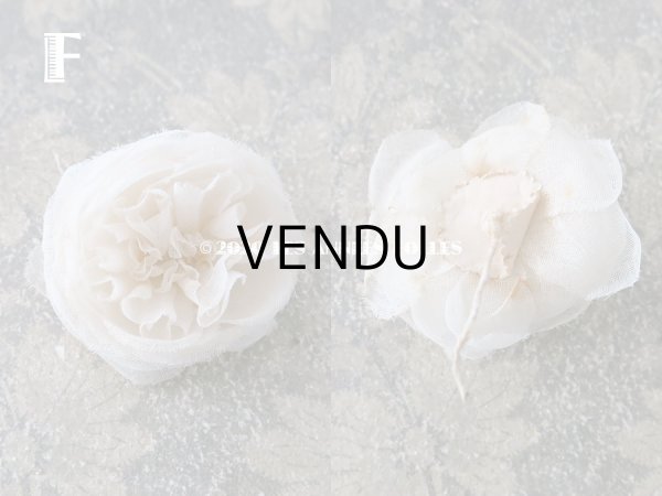 画像8: 19世紀末 アンティーク 薔薇の布花 花嫁の花冠 オフホワイト (8)