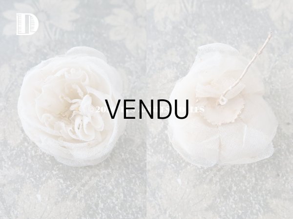 画像6: 19世紀末 アンティーク 薔薇の布花 花嫁の花冠 オフホワイト (6)