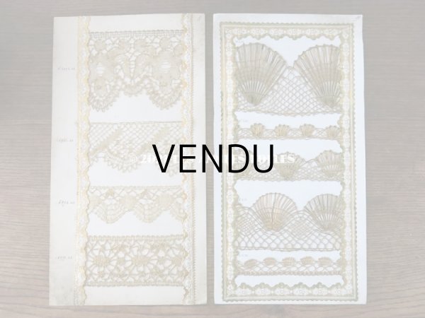 画像8: アンティーク 箱入り メタルレース & メタルブレードのサンプラー 46枚のセット (8)