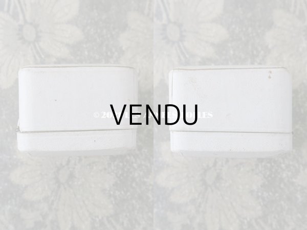 画像8: アンティーク ジュエリーボックス  オフホワイト リングボックス ゴールドのライン入り (8)