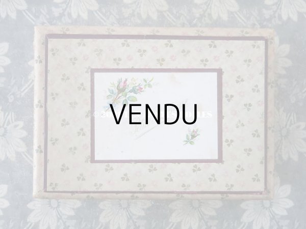 画像4: 1900年代 アンティーク 刺繍道具箱　淡いピンクの花＆クローバー 子供用玩具　Petite Brodeuse (4)