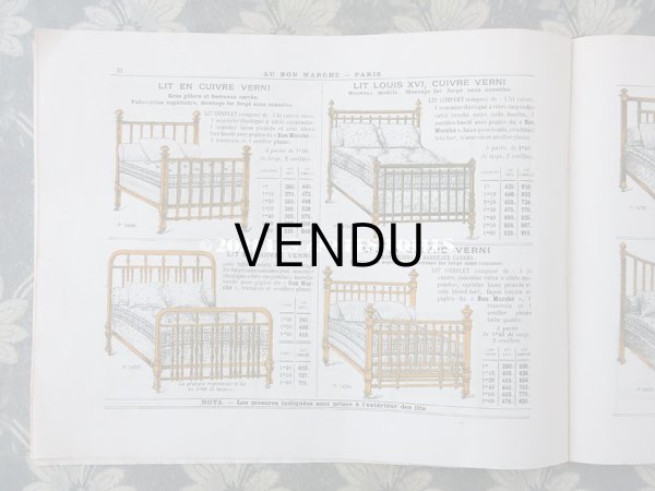 画像7: 1910年 アンティーク ボンマルシェのカタログ　ベッド＆ベッドカバー LITERIE ET COUVERTURES - AU BON MARCHE -　淡いピスタチオグリーン (7)