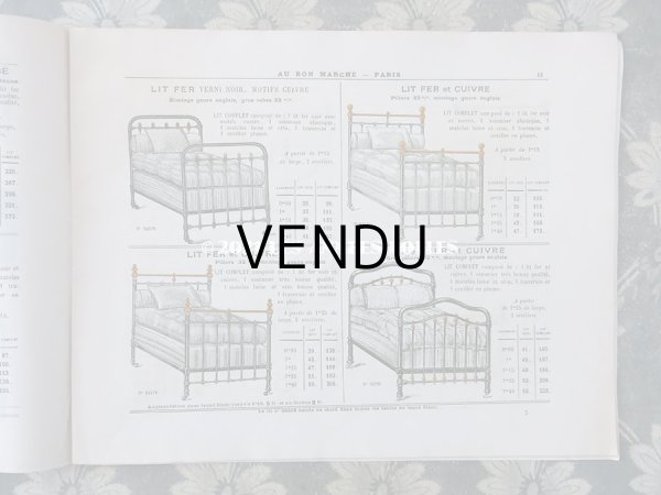 画像4: 1910年 アンティーク ボンマルシェのカタログ　ベッド＆ベッドカバー LITERIE ET COUVERTURES - AU BON MARCHE -　淡いピスタチオグリーン (4)