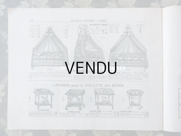 画像12: 1910年 アンティーク ボンマルシェのカタログ　ベッド＆ベッドカバー LITERIE ET COUVERTURES - AU BON MARCHE -　淡いピスタチオグリーン (12)