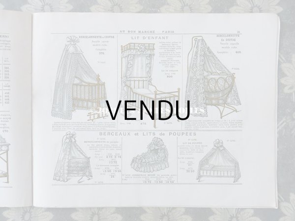 画像8: 1910年 アンティーク ボンマルシェのカタログ　ベッド＆ベッドカバー LITERIE ET COUVERTURES - AU BON MARCHE -　淡いピスタチオグリーン (8)