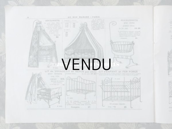 画像13: 1910年 アンティーク ボンマルシェのカタログ　ベッド＆ベッドカバー LITERIE ET COUVERTURES - AU BON MARCHE -　淡いピスタチオグリーン (13)