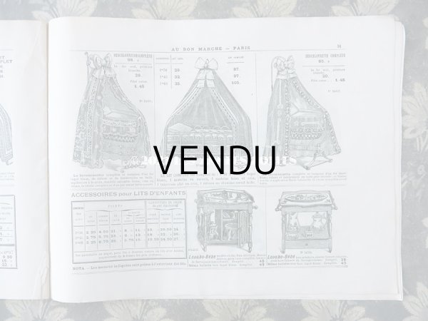 画像11: 1910年 アンティーク ボンマルシェのカタログ　ベッド＆ベッドカバー LITERIE ET COUVERTURES - AU BON MARCHE -　淡いピスタチオグリーン (11)