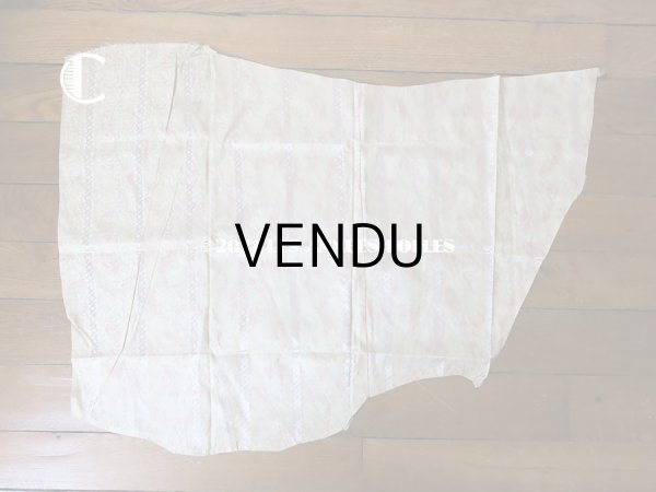 画像9: 19世紀 アンティーク  シルク製 ファブリック ほぐし織 ピンクの薔薇＆勿忘草のリース (9)