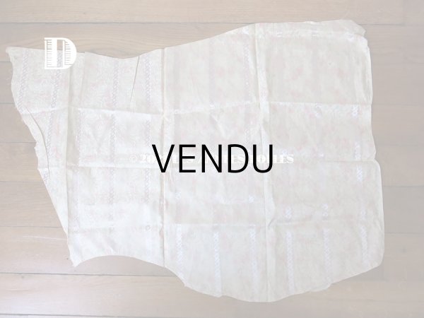 画像12: 19世紀 アンティーク  シルク製 ファブリック ほぐし織 ピンクの薔薇＆勿忘草のリース (12)